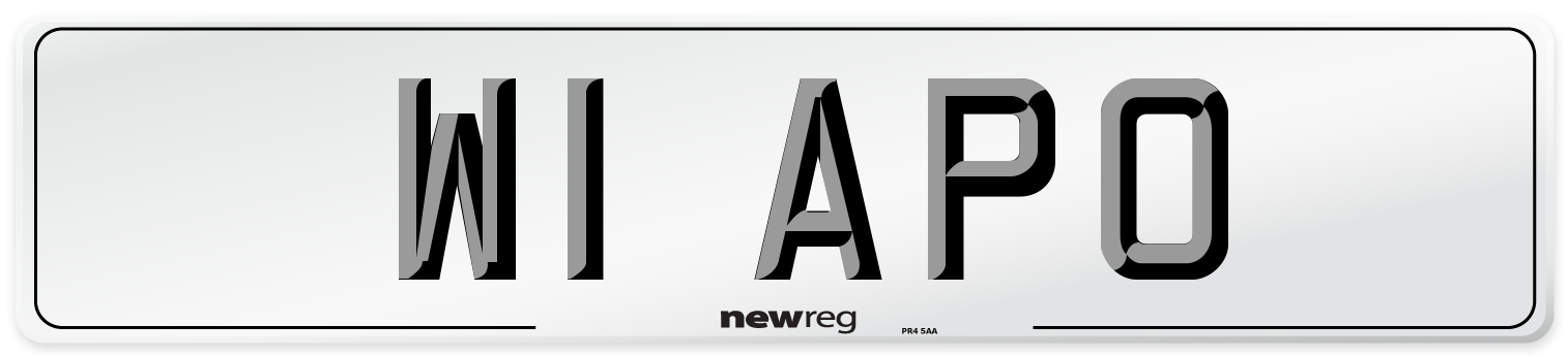 W1 APO Number Plate from New Reg